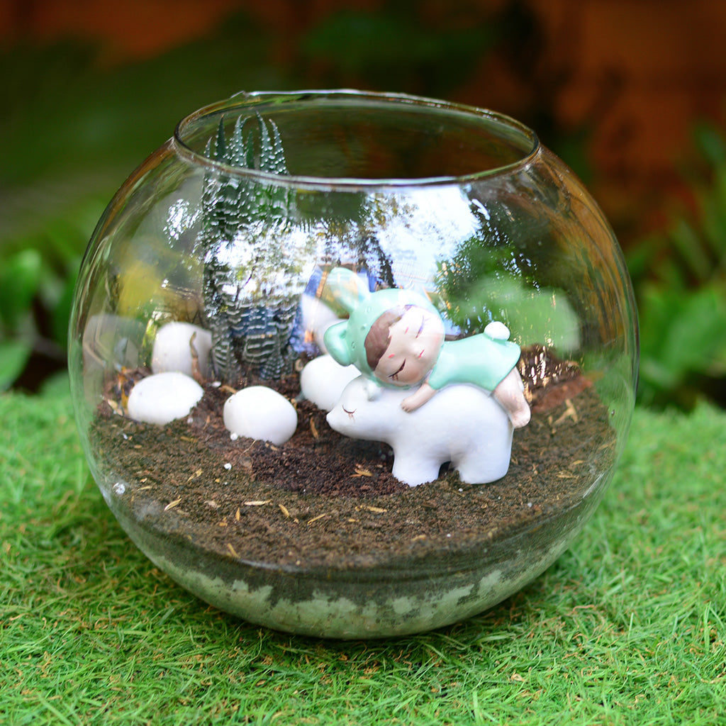 Miniature Cute Girl Hugging Bear - myBageecha