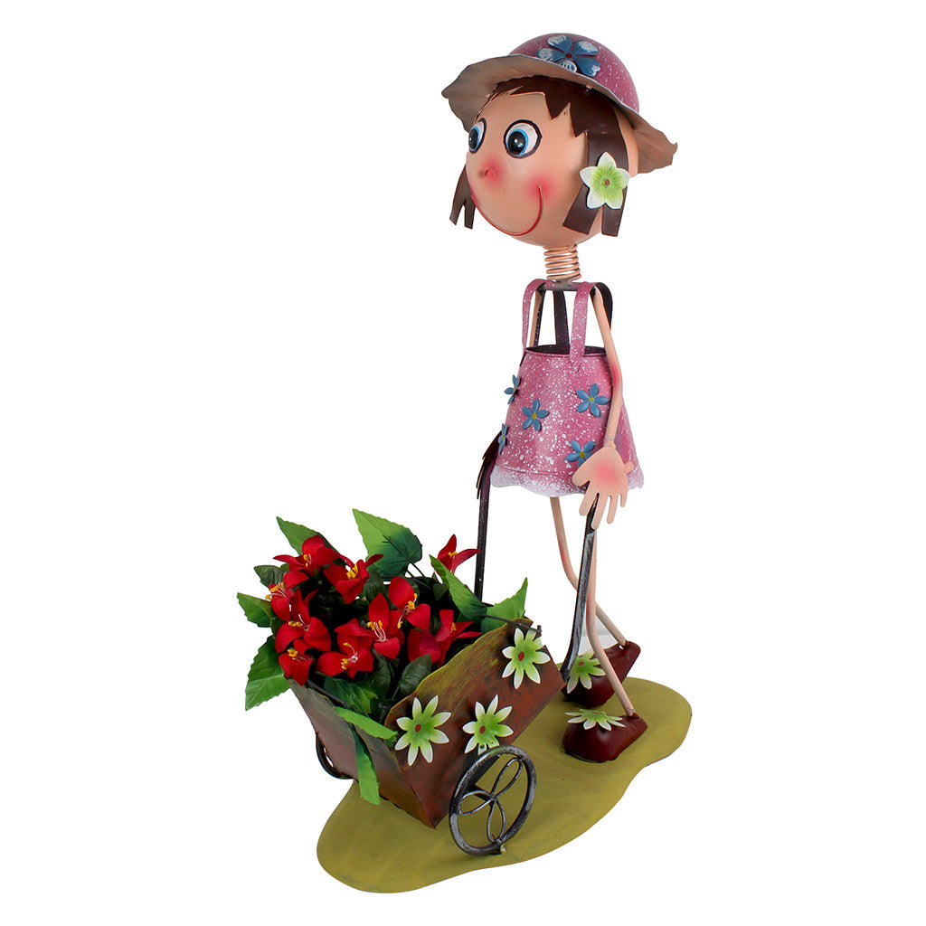 Girl Pushing Cart Planter Garden Essentials myBageecha - myBageecha