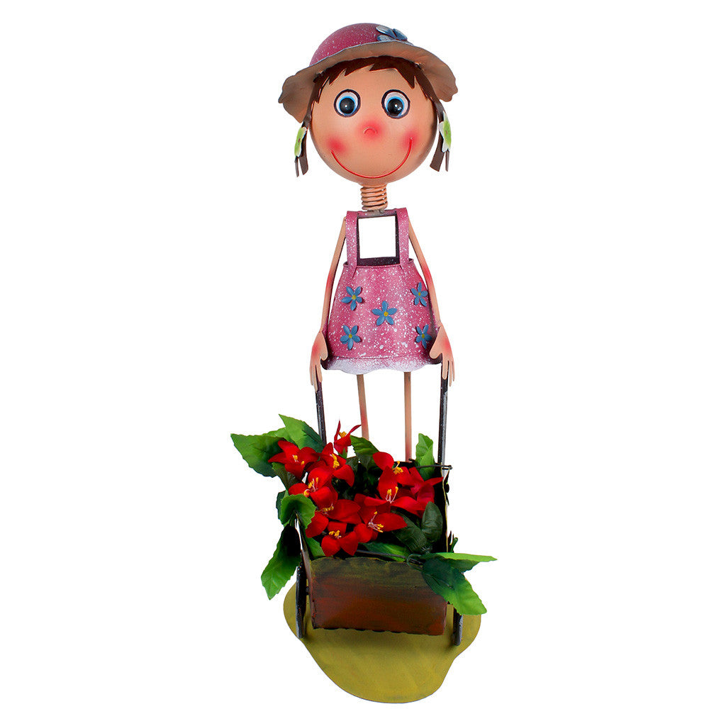 Girl Pushing Cart Planter Garden Essentials myBageecha - myBageecha