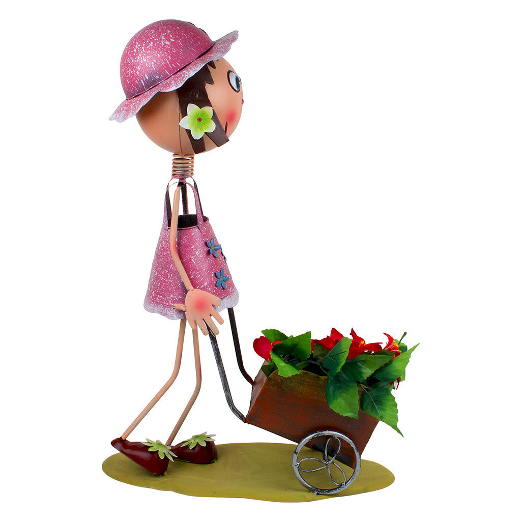 Girl Pushing Cart Planter Garden Essentials myBageecha - myBageecha