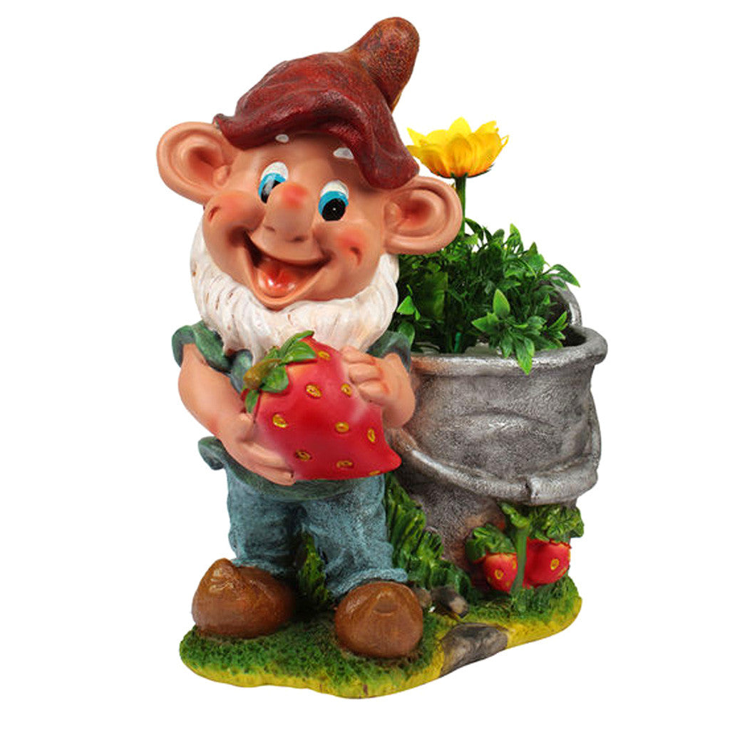 Gnome Holding Strawberry Planter Garden Essentials myBageecha - myBageecha