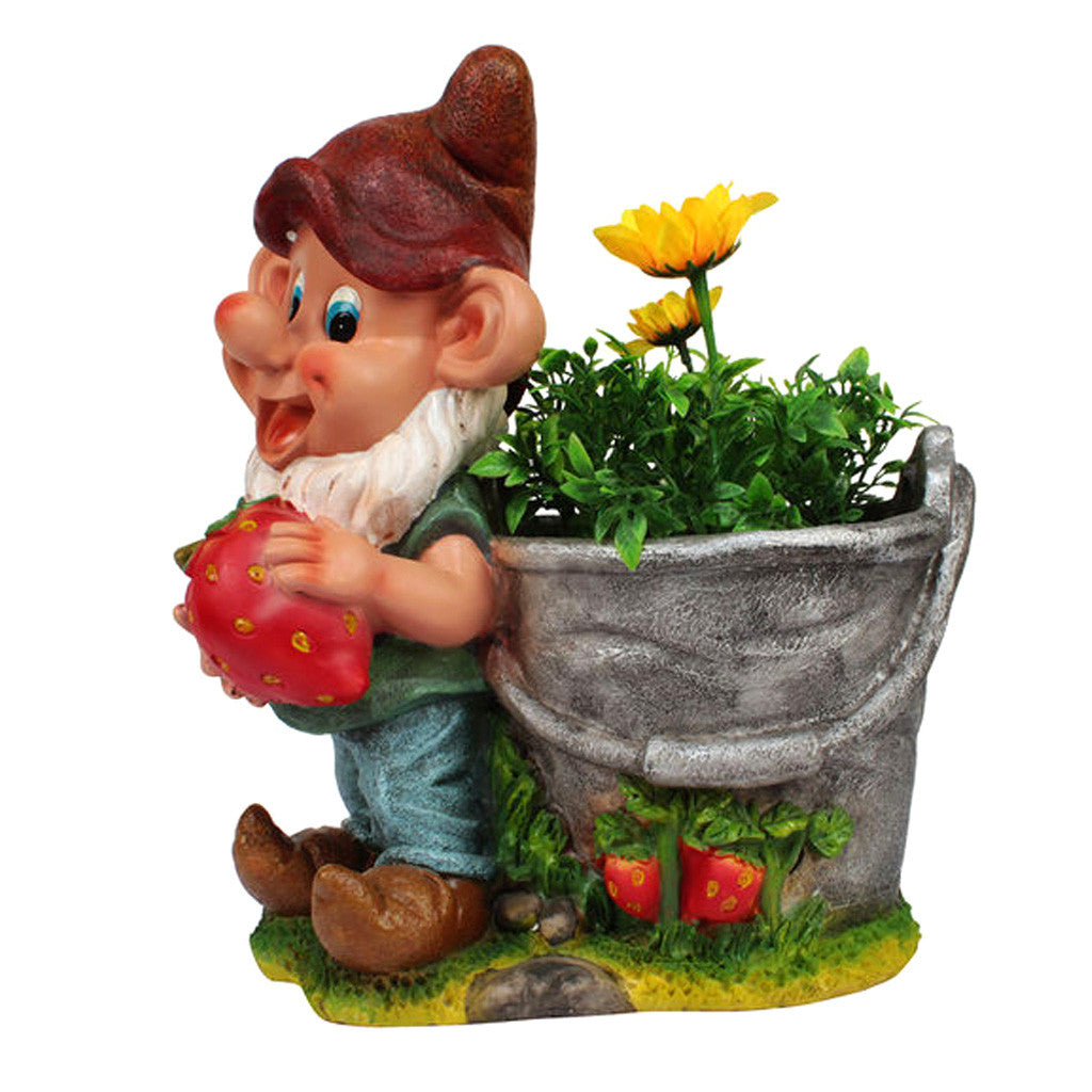 Gnome Holding Strawberry Planter Garden Essentials myBageecha - myBageecha