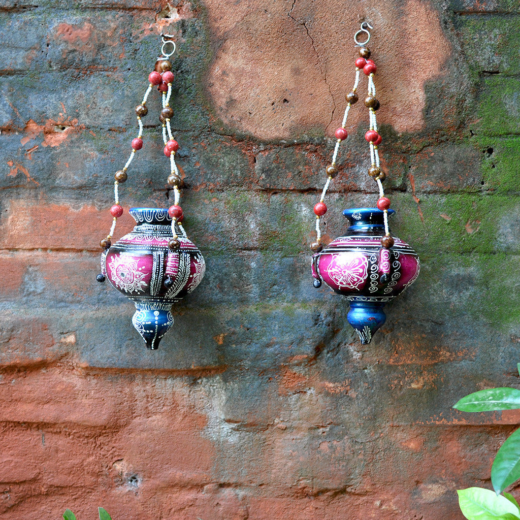 Decorative Hanging Matki (Set of 2) Decor myBageecha - myBageecha