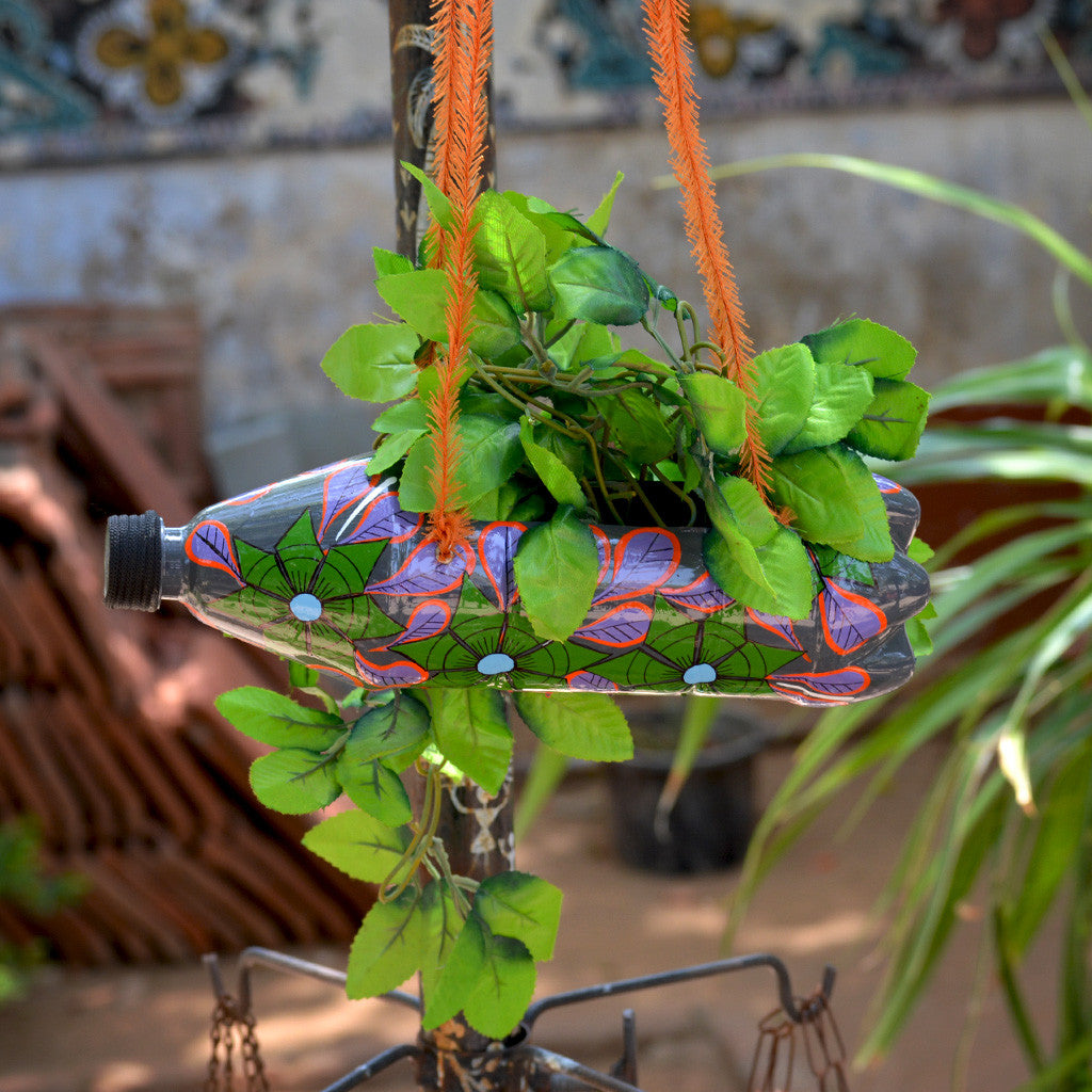 horizontal plant pot Hand-Painted Flower Theme Horizontal Pot