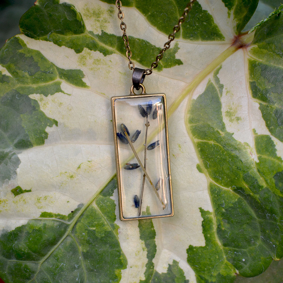 Lavender Sprig Real Dried Flower Necklace - myBageecha