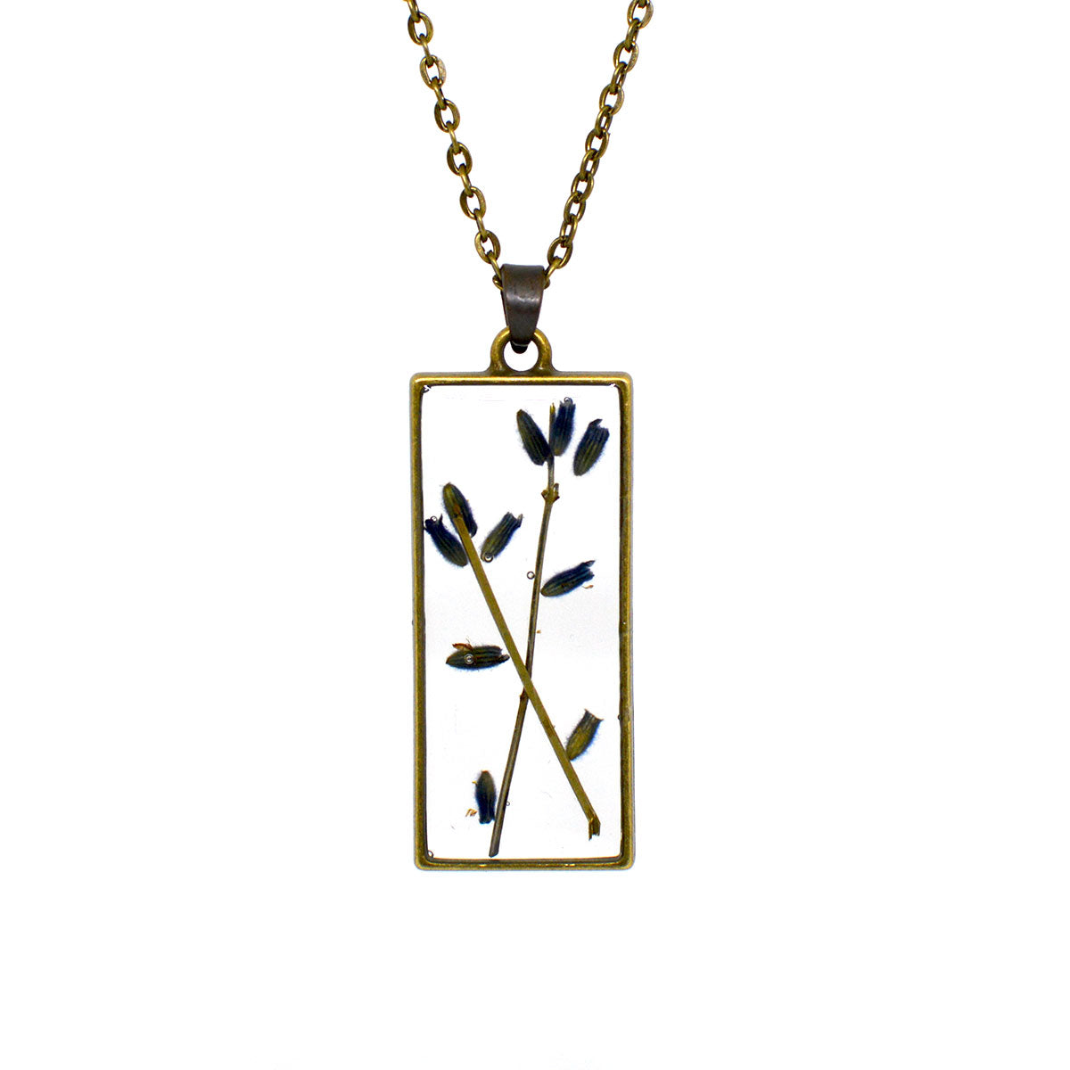 Lavender Sprig Real Dried Flower Necklace - myBageecha