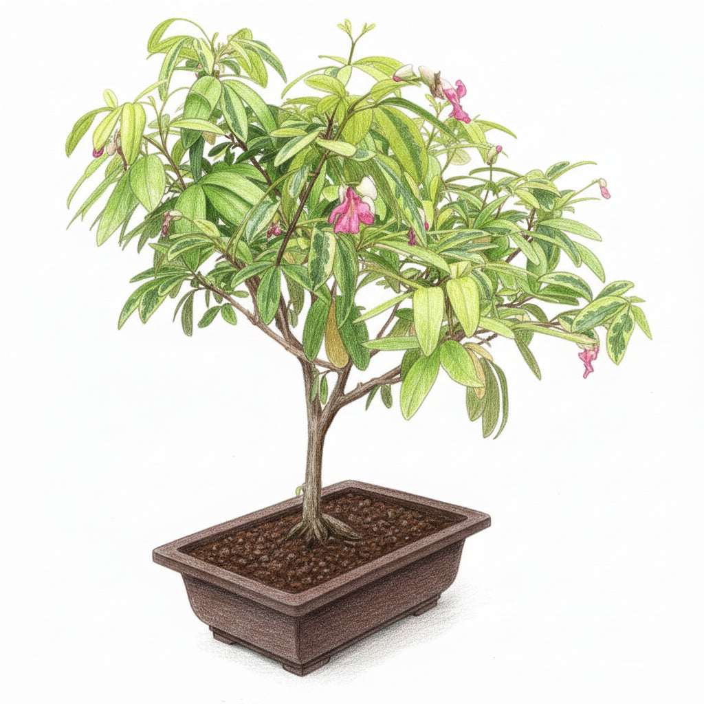 Bonsai Lemonia Spectabilis Varigata Plant with vibrant foliage - myBageecha