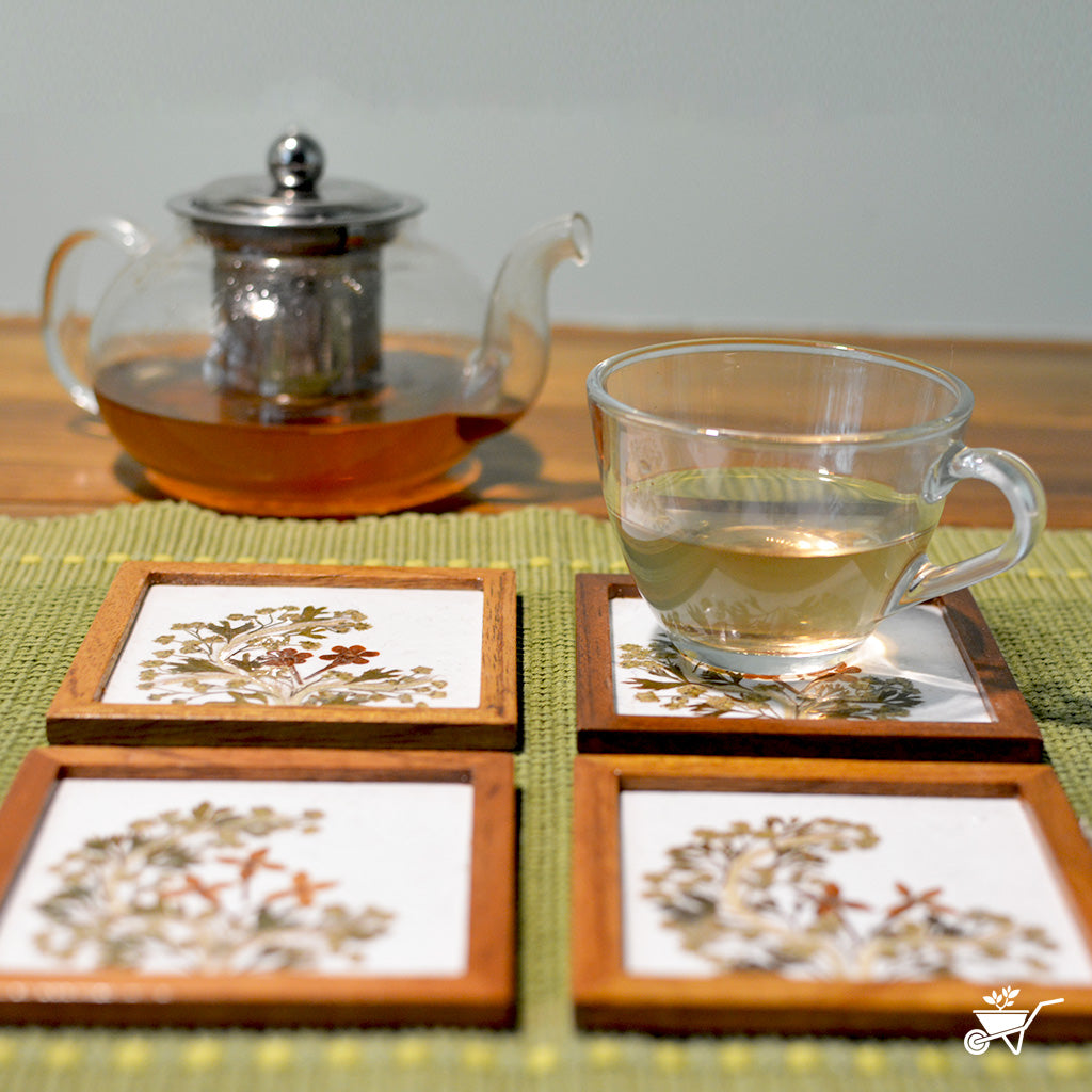 Pastel Blooms Dried Flower Coaster - myBageecha