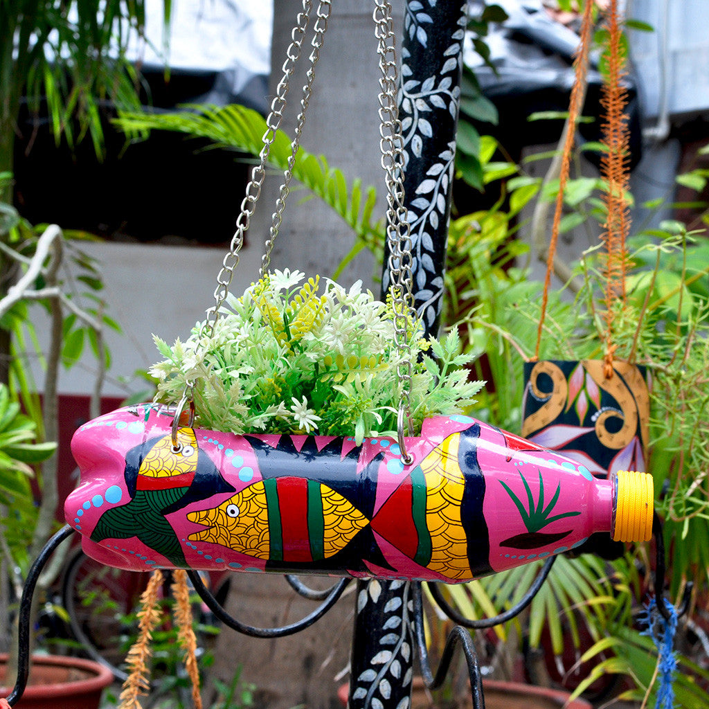 Set of 4 Hand-Painted Pots Garden Essentials myBageecha - myBageecha