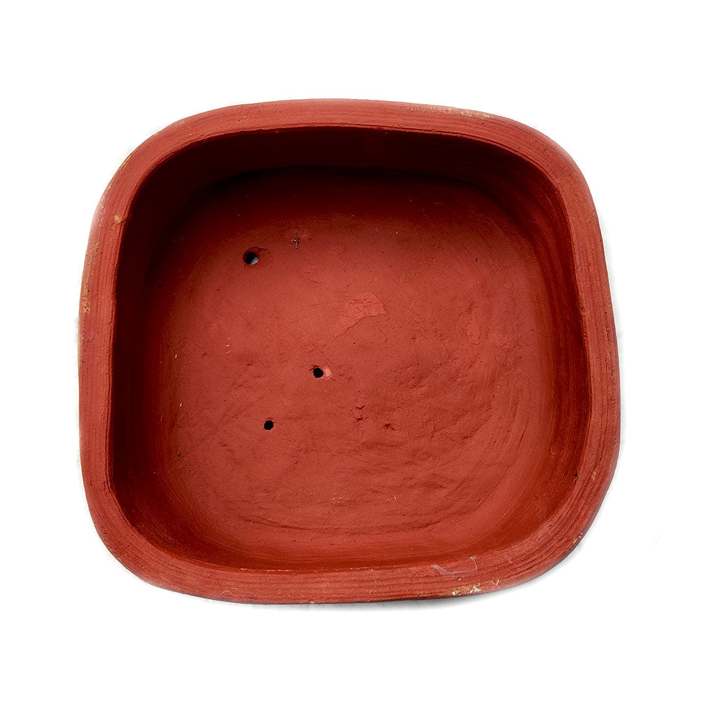 Set of 2 Plain Rectangular Rounded Edged Terracotta Pot top view – myBageecha