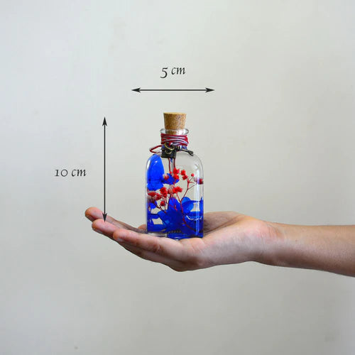 Prismatic Hues preserved bottle shown individually – multi-color preserved décor accent.