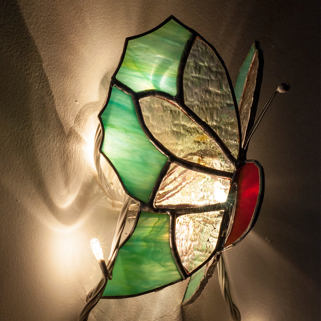 Red & Green Wall Butterfly Tea Light Holder - myBageecha