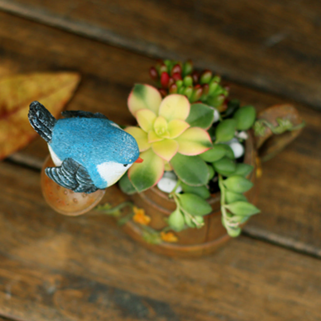 Watering Can With Bird Resin Succulent Pot - myBageecha