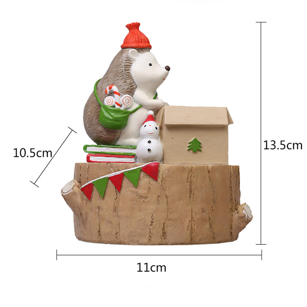 Christmas Hedgehog With Gift Resin Succulent Pot - myBageecha