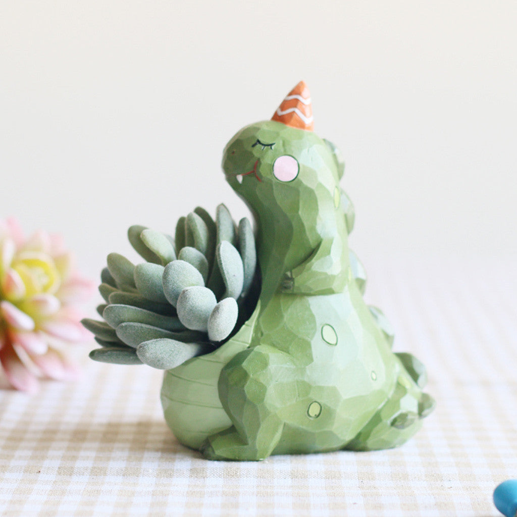 Cute Dinosaur Resin Succulent Pot Garden Essentials myBageecha - myBageecha