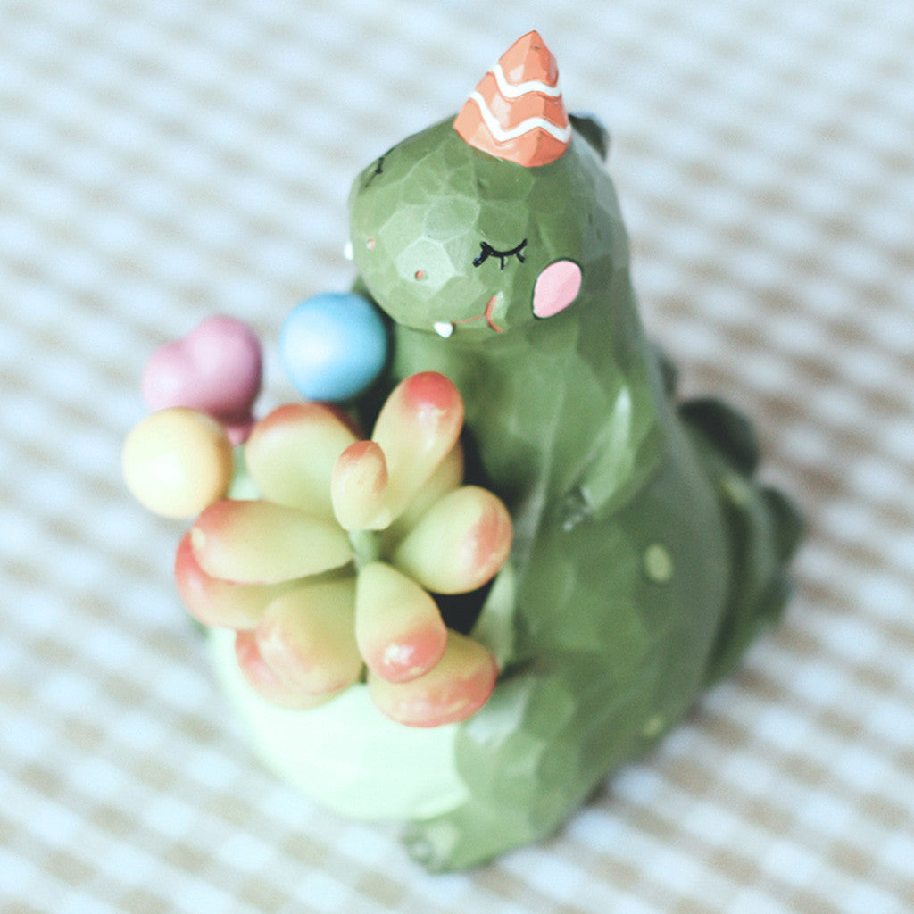 Cute Dinosaur Resin Succulent Pot Garden Essentials myBageecha - myBageecha