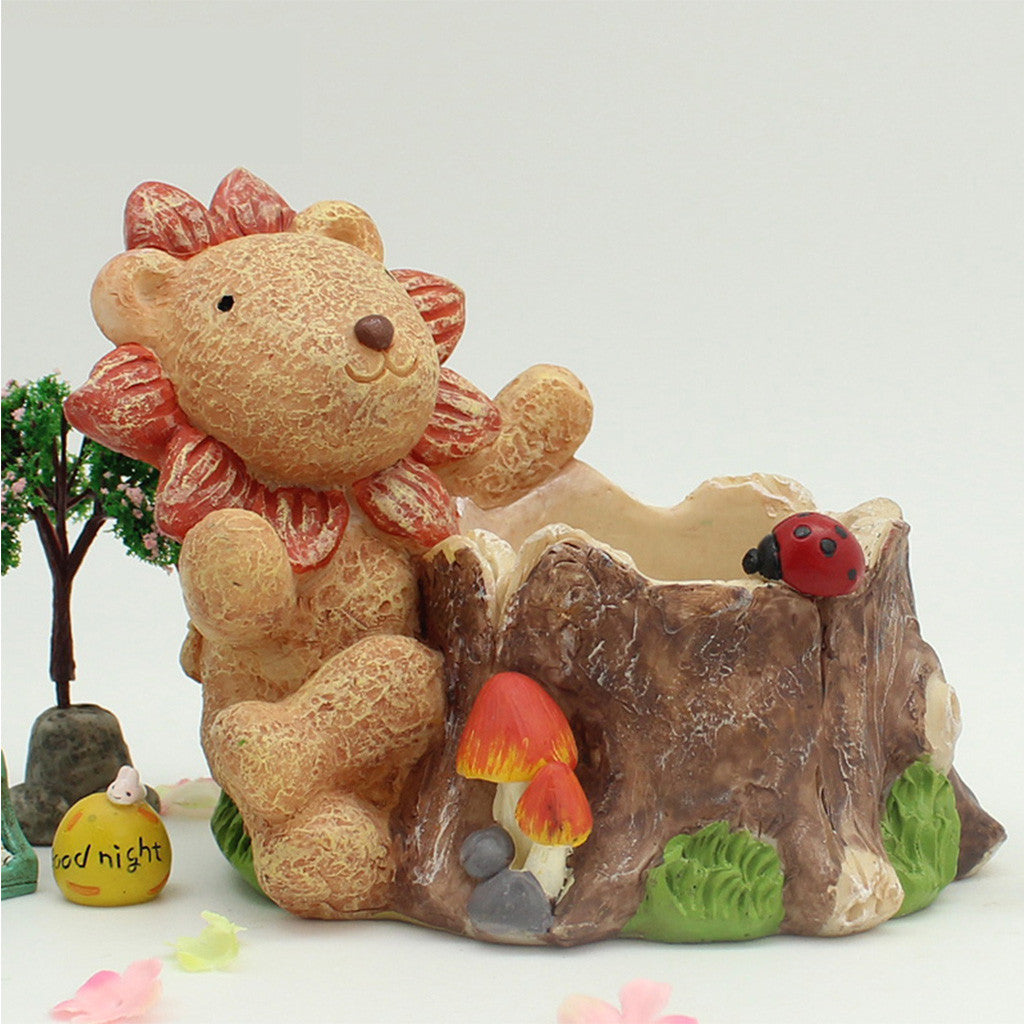 Cute Lion Resin Succulent Pot Garden Essentials myBageecha - myBageecha
