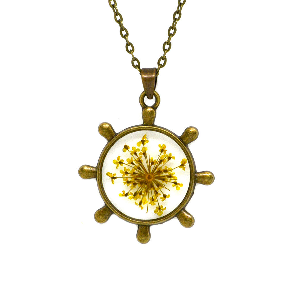 Saffron Stars Real Dried Flower Necklace - myBageecha