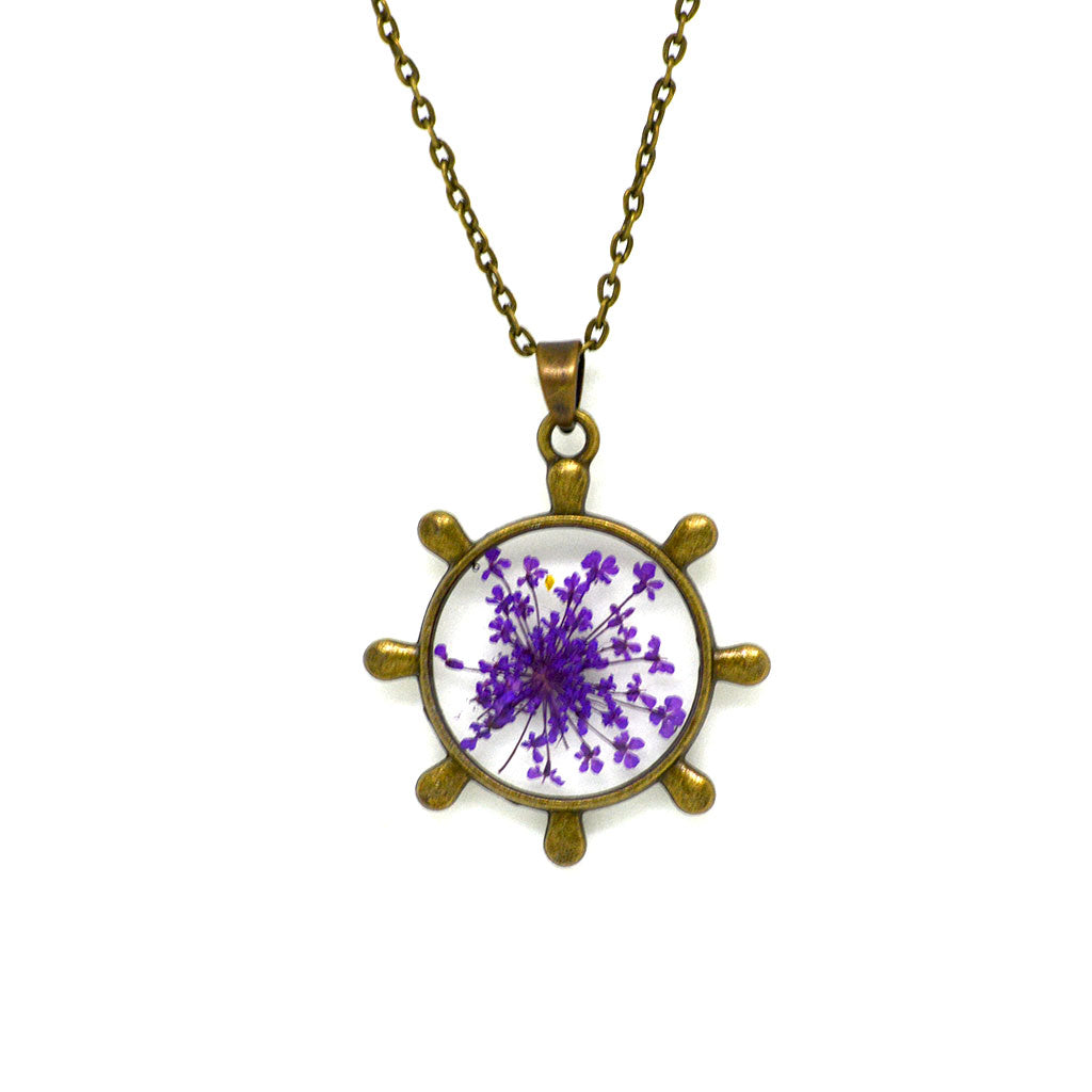 Sailor's Charm Real Dried Flower Necklace - myBageecha