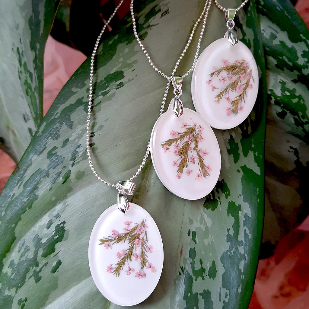 Sakura Real Dried Flower Necklace - myBageecha