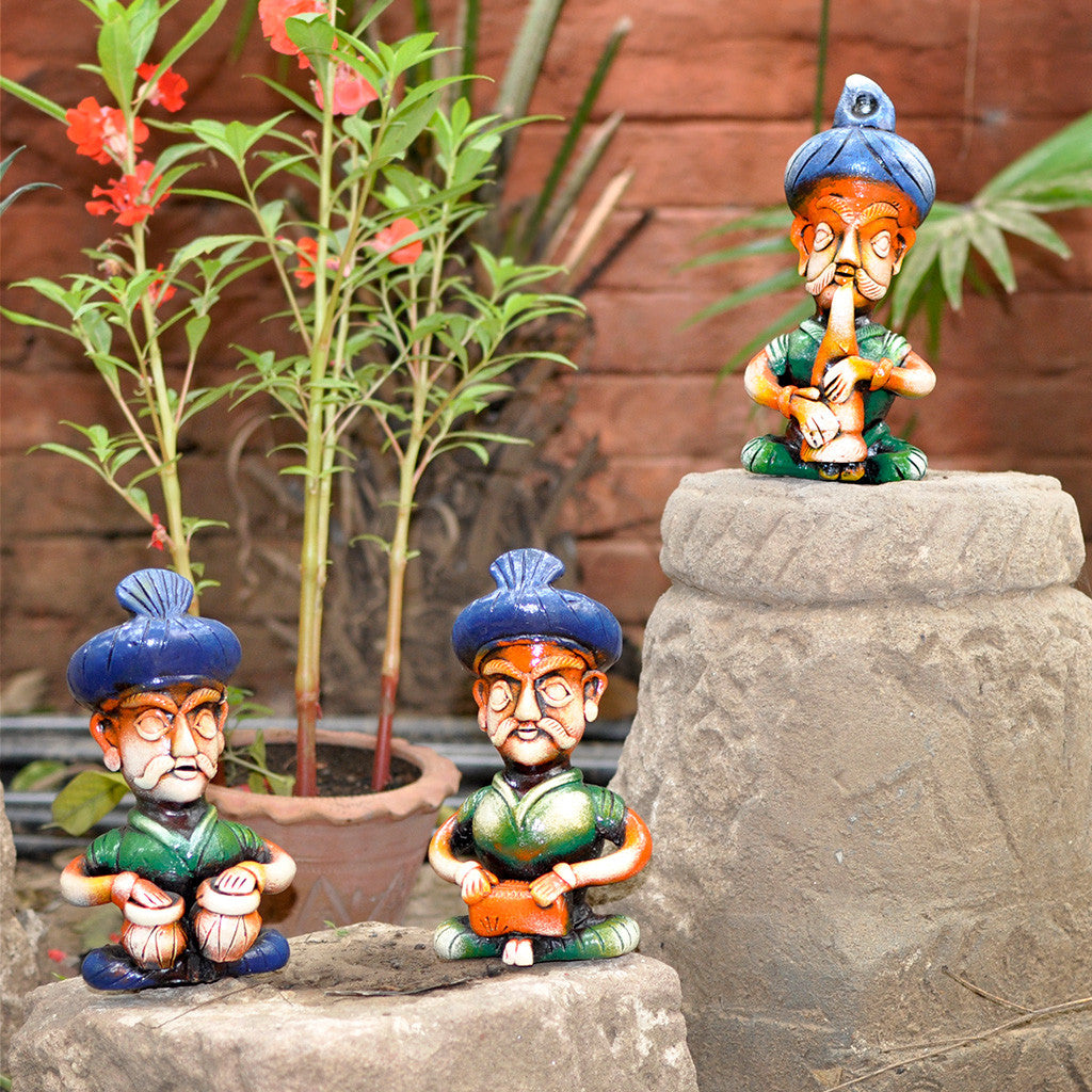 Terracotta Set of 3 Musicians Decor myBageecha - myBageecha