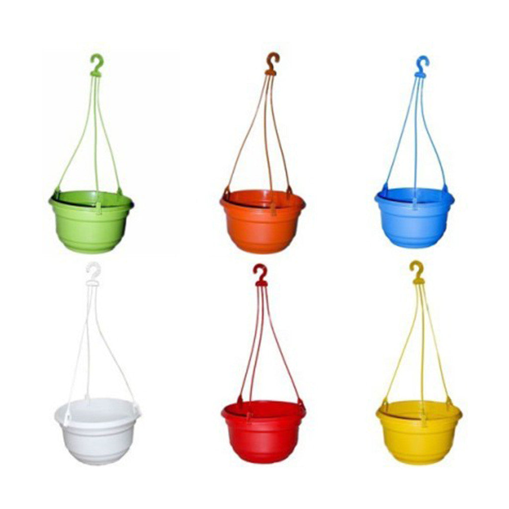 Set of 6 Multicolor Plastic Hanging Pots Garden Essentials myBageecha - myBageecha