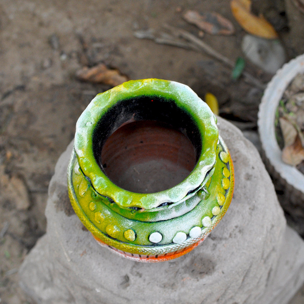 Top view of Small Colourful Pot - myBageecha