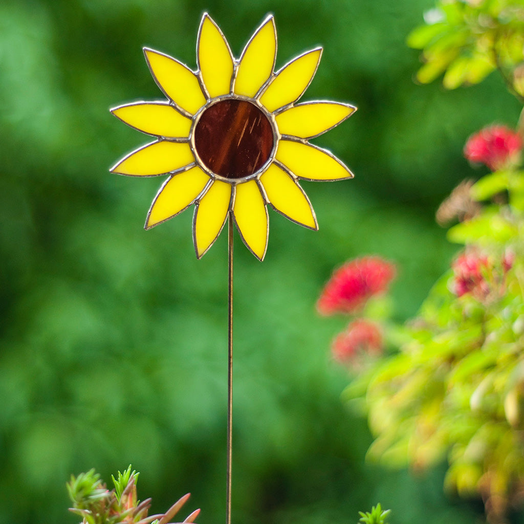 Stained Glass Sunflower Garden Stick - myBageecha