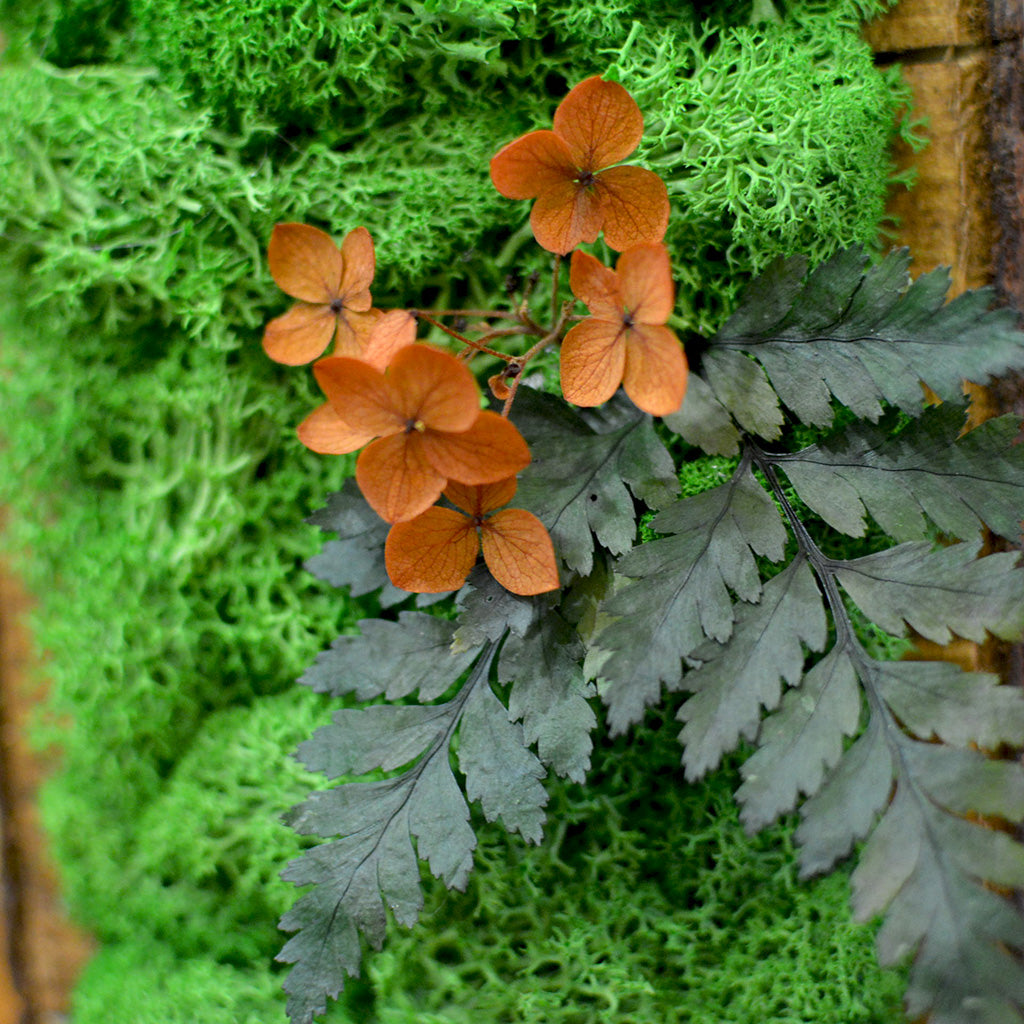 Floral tabletop moss art for vibrant interiors