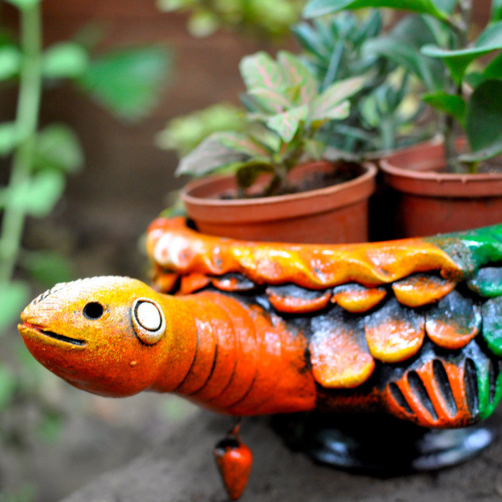 Side view of Small Tortoise Planter