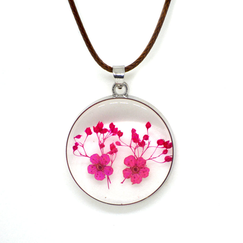Twin Fuchsia Real Dried Flower Necklace - myBageecha