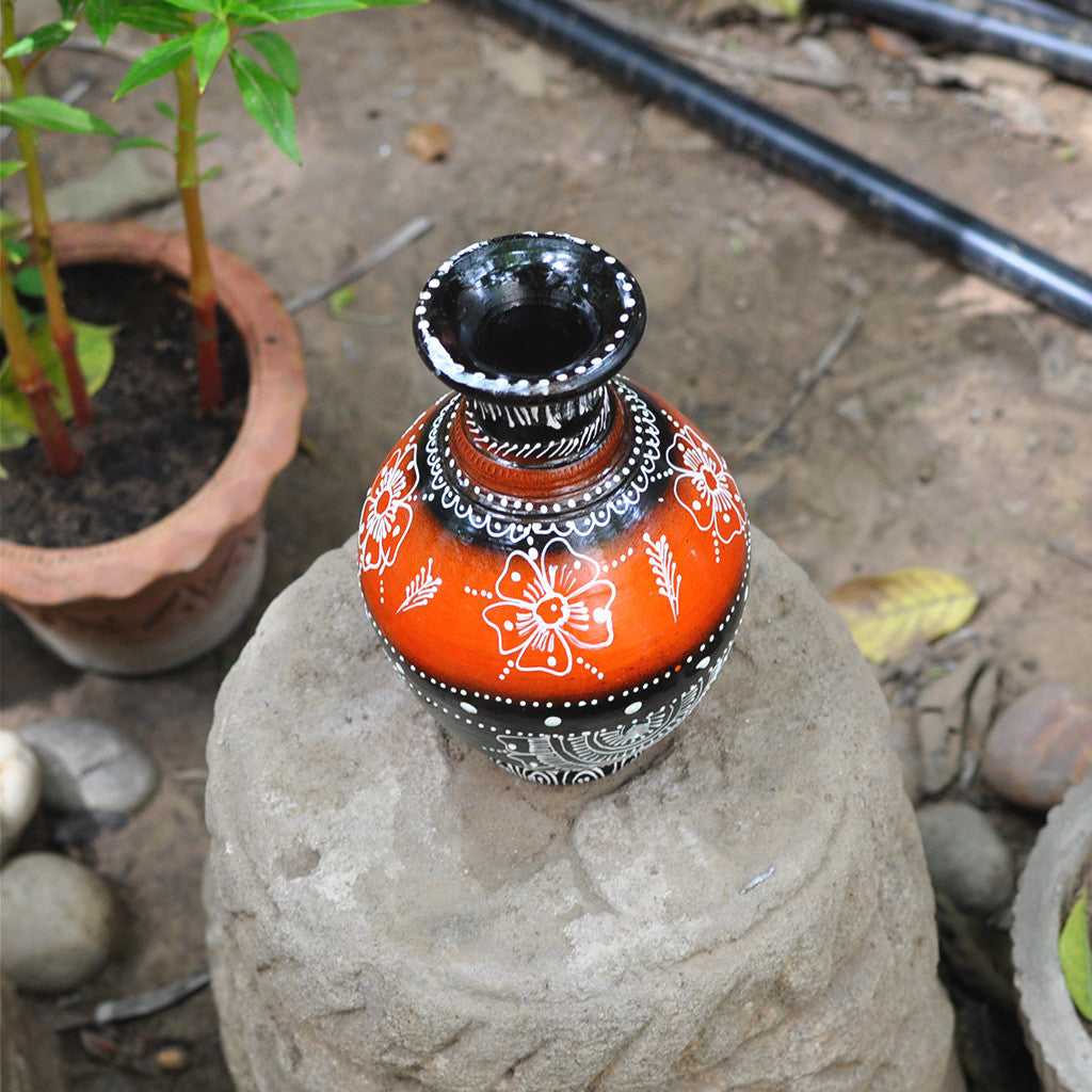Handpainted Terracotta Decorative Pot Decor myBageecha - myBageecha