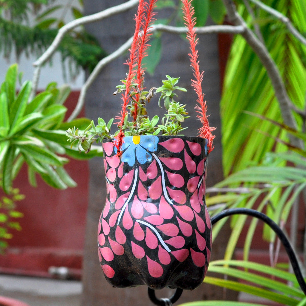 hand painted pot plants Hand-Painted Vertical Pot