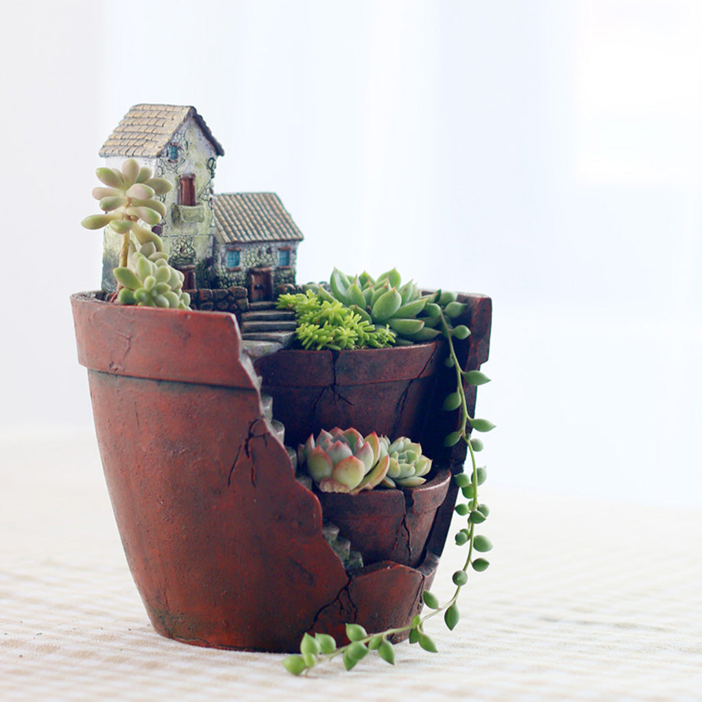 Vintage House Resin Succulent Pot - myBageecha