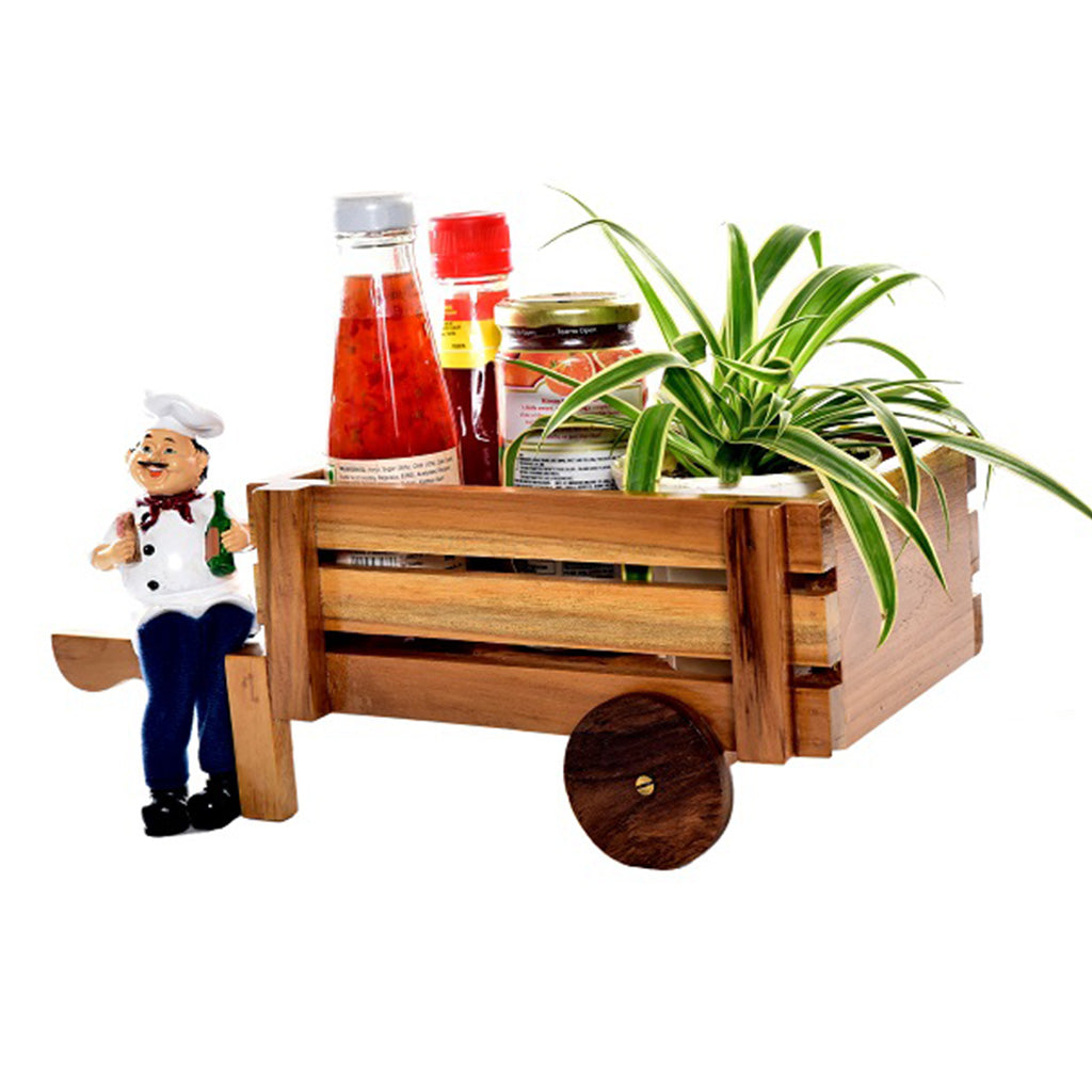 Wooden Cart Planter - myBageecha