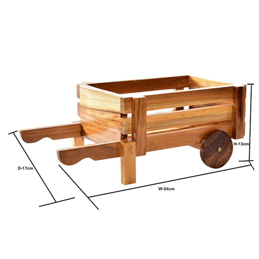 Wooden Cart Planter - myBageecha