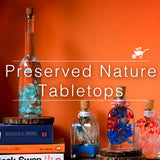 Colorful preserved flowers displayed in glass bottles for home décor – myBageecha