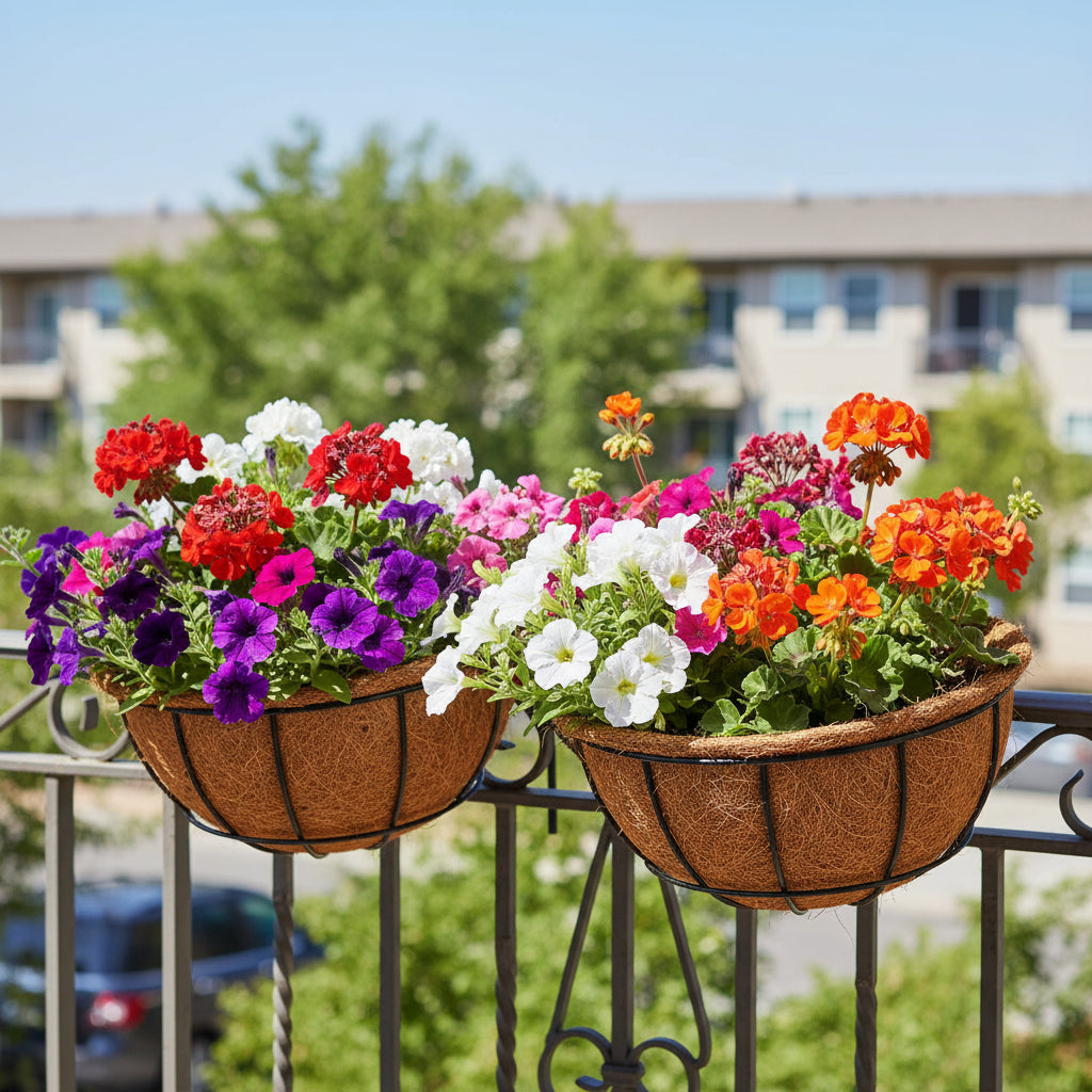 Coir Basket Railing Mounted-Set of 2 -myBageecha