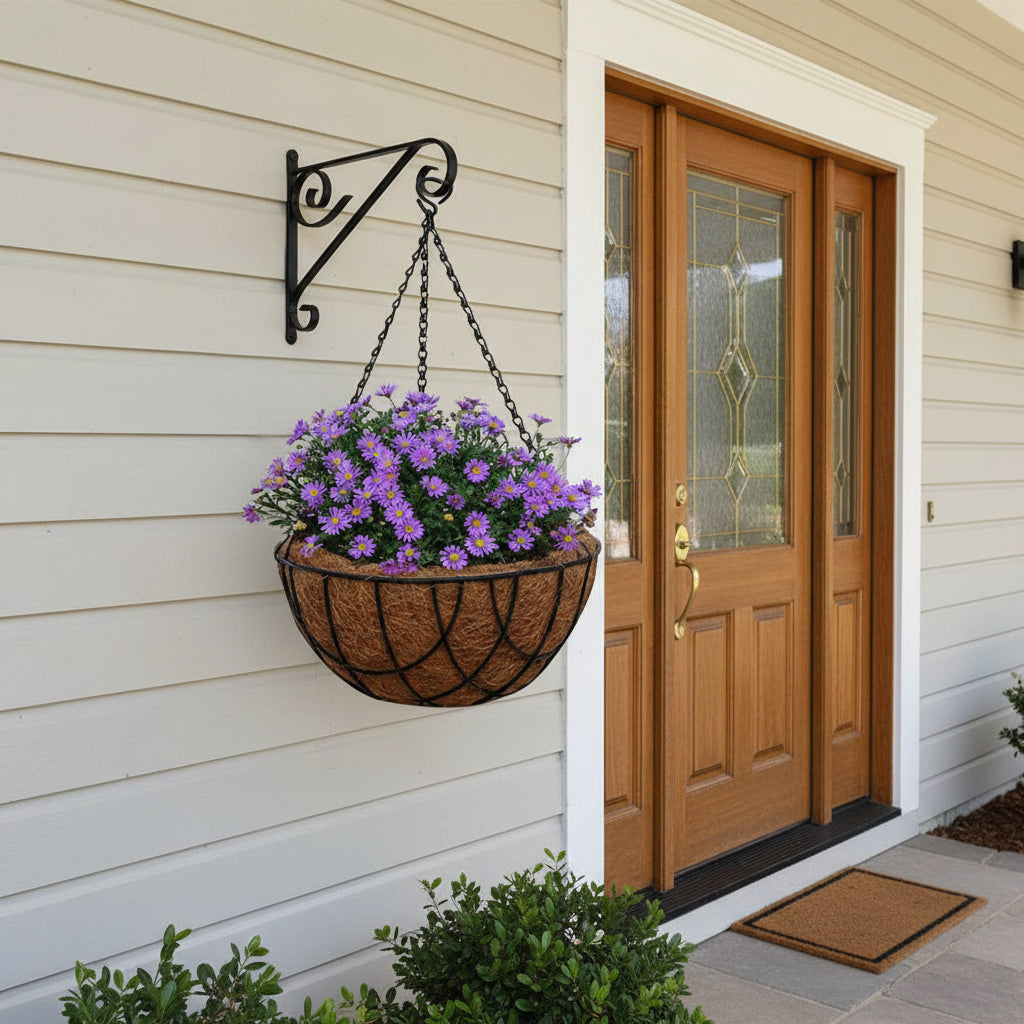 12" Coir Hanging basket with metal chain -myBageecha