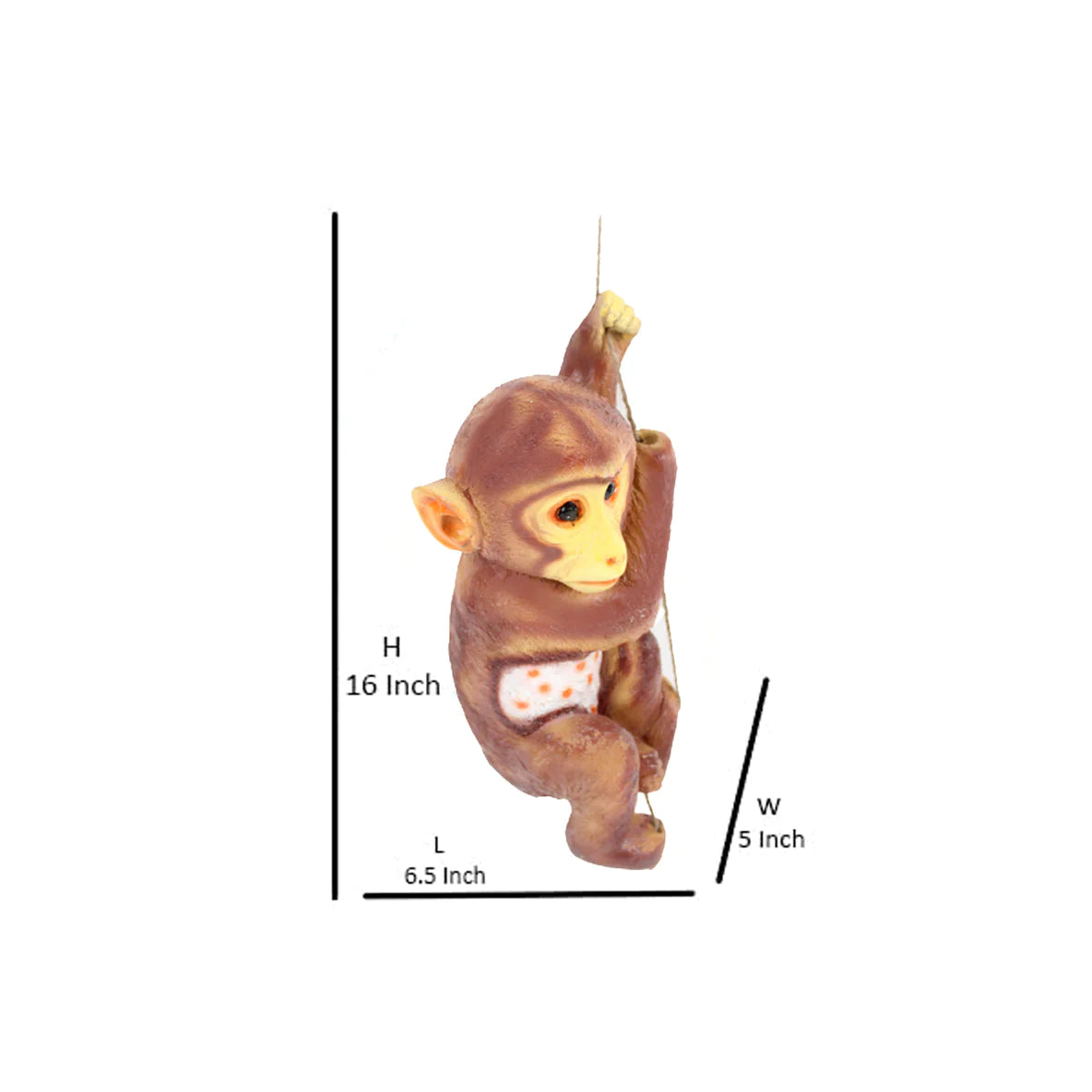 Swinging Monkey on Rope Decor (Dark Brown) - myBageecha