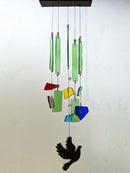 Upcycled Birdie windchime hanging