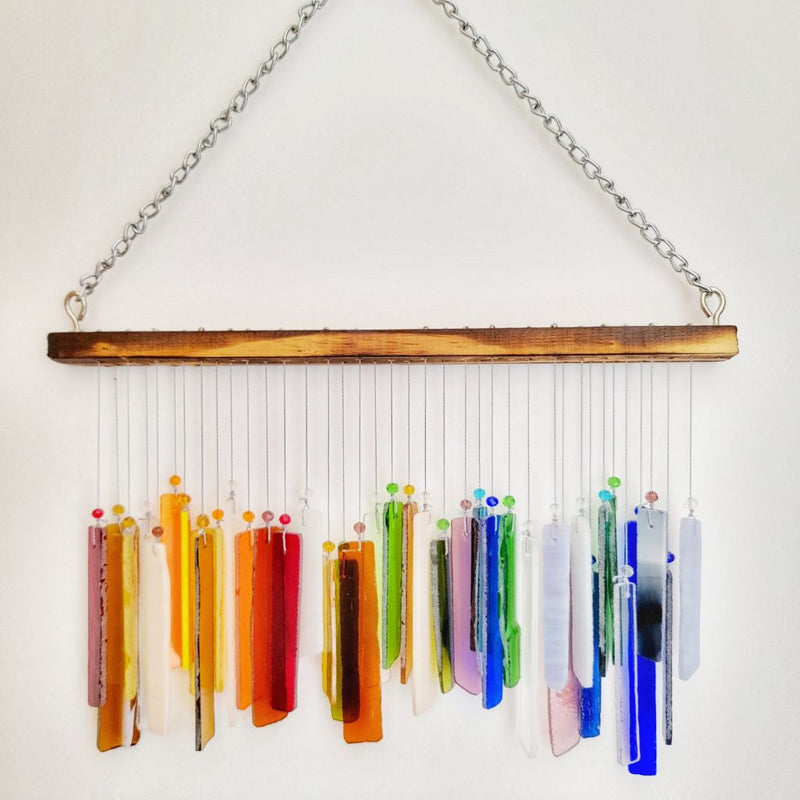 Large Rainbow Stained Glass WindChime