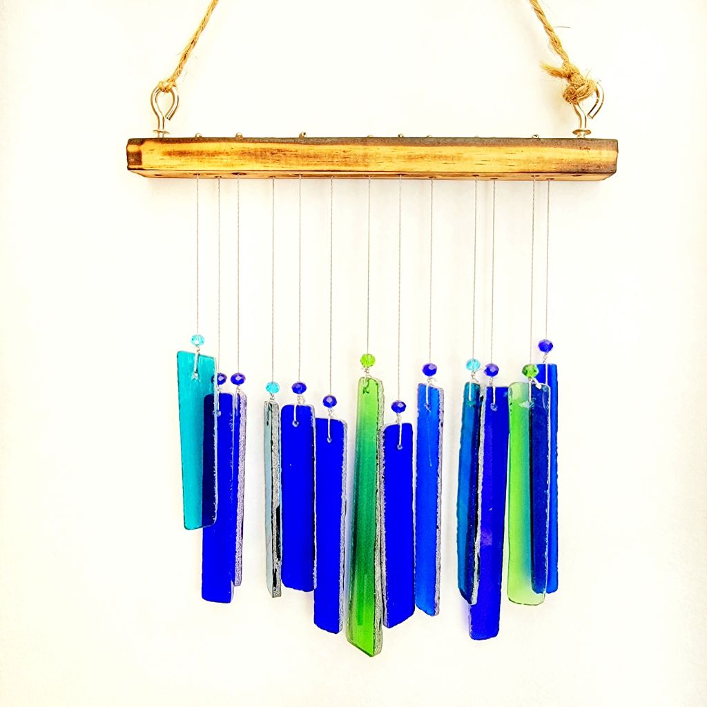 Blue and Green Stained Glass Windchime - myBageecha