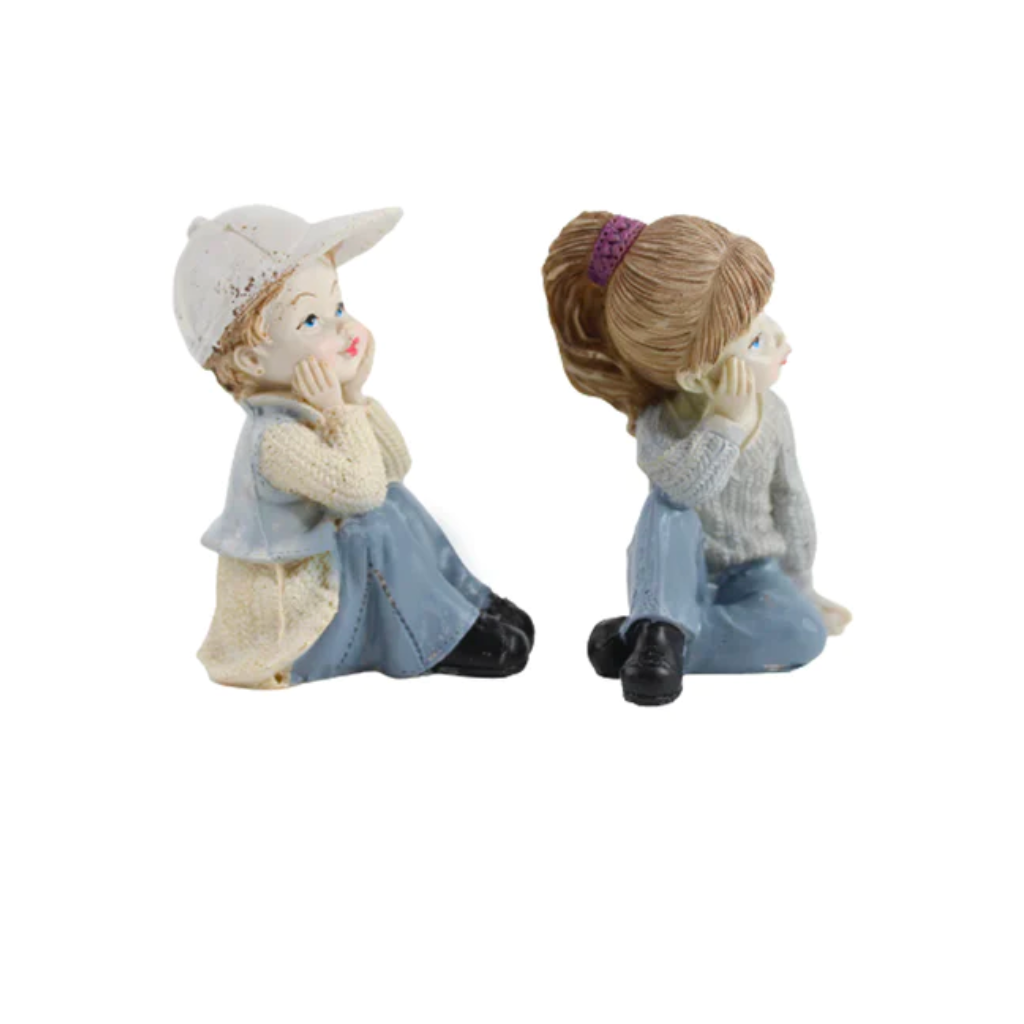 Miniature Thinking about Dreams Girl and Boy Set of 2 Decor - myBageecha