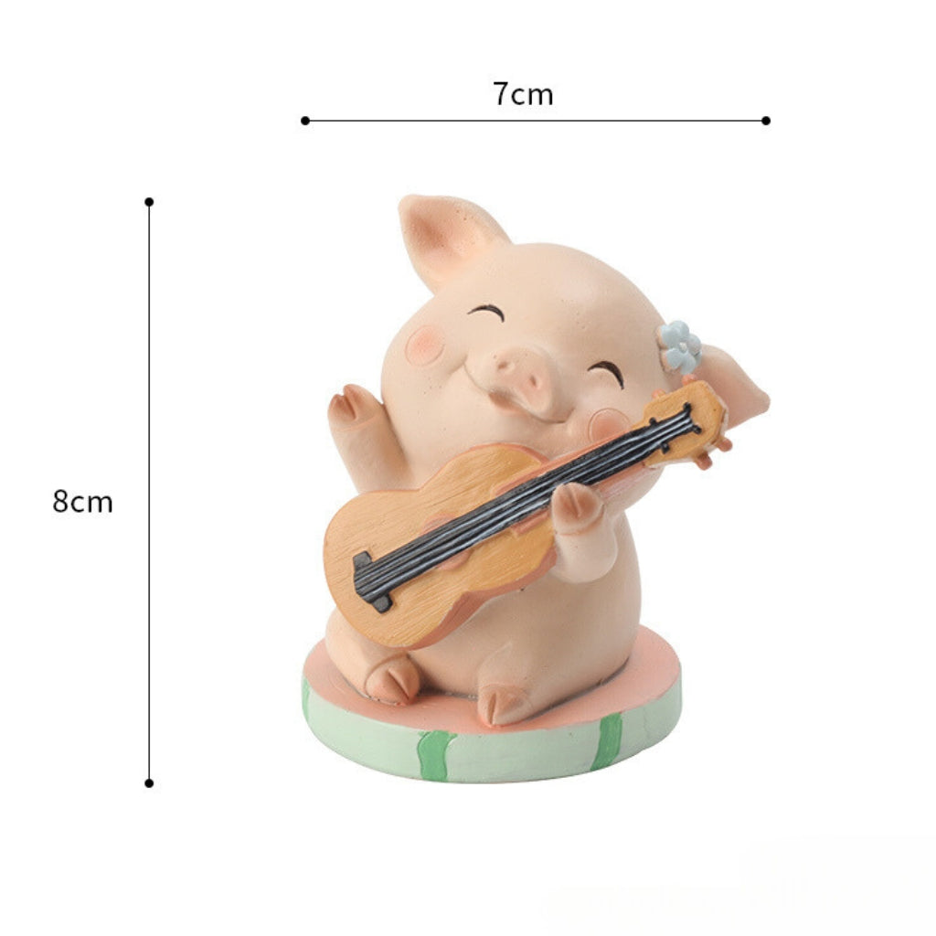 Miniature Cute Pig Playing Violin Decor - myBageecha