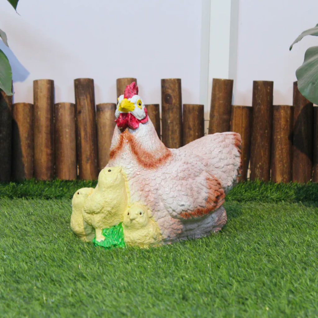 Hen With Chicks Garden Statue Decor - myBageecha