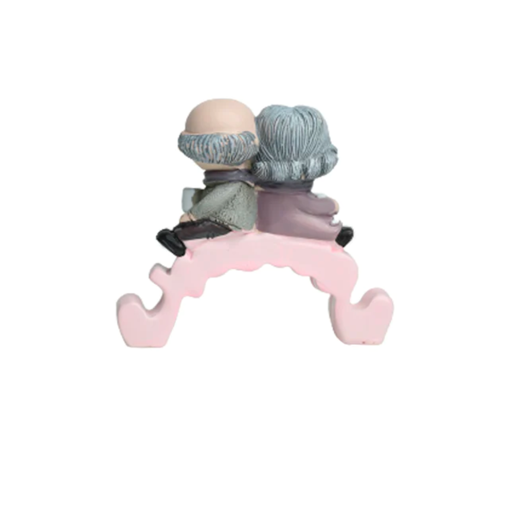 Miniature Sweet Old Couple Sitting Decor - myBageecha