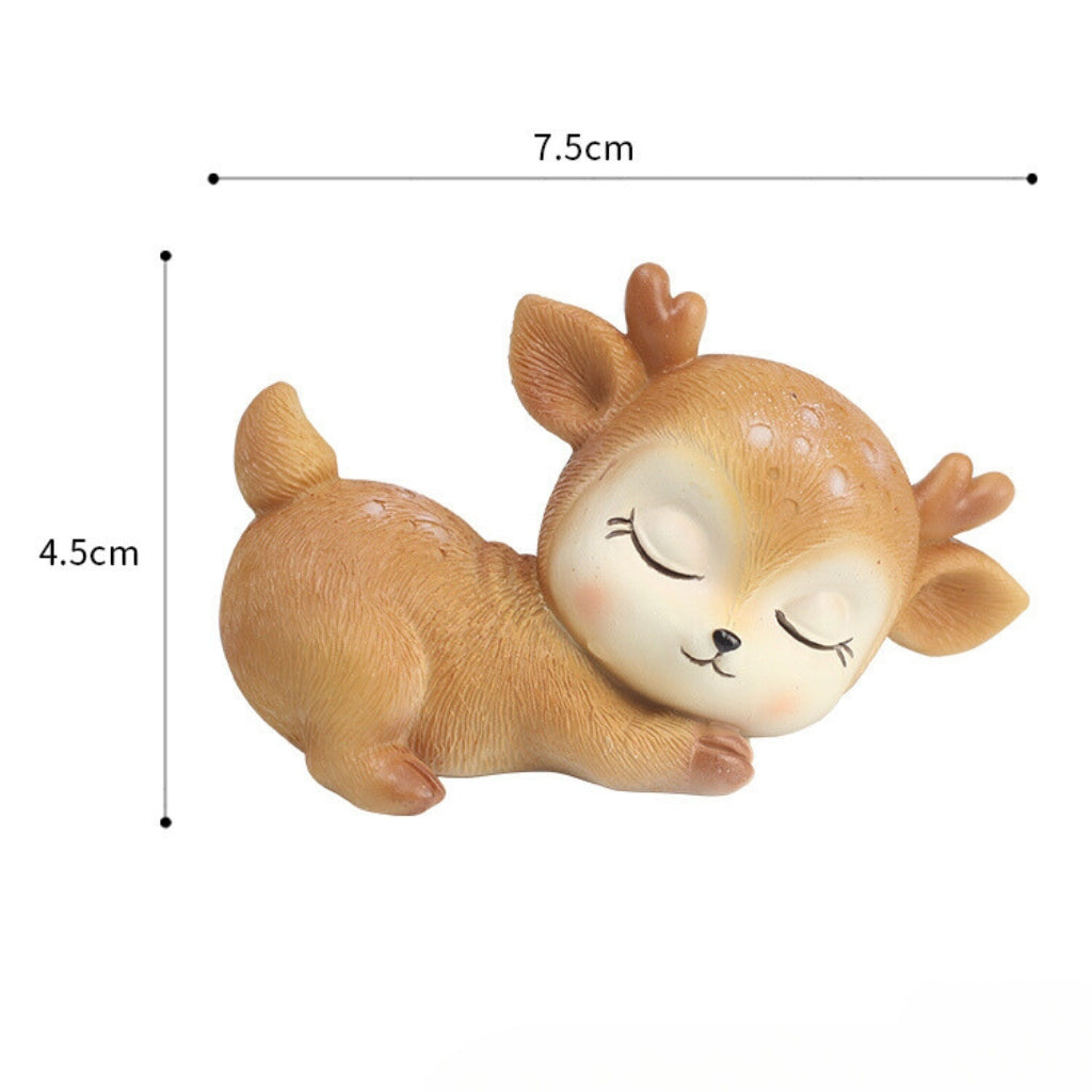 Miniature Sleeping Baby Deer Decor - myBageecha