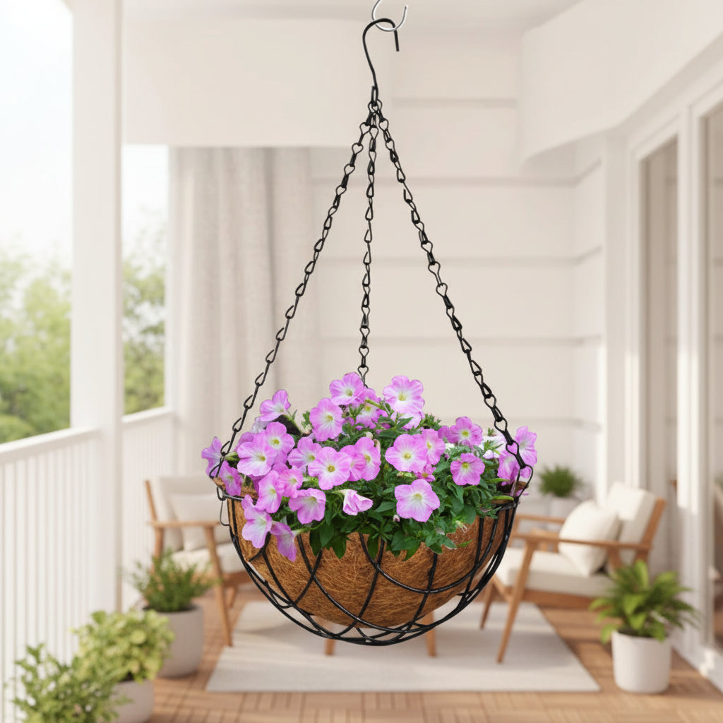 8" Coir Basket with hanger-myBageecha