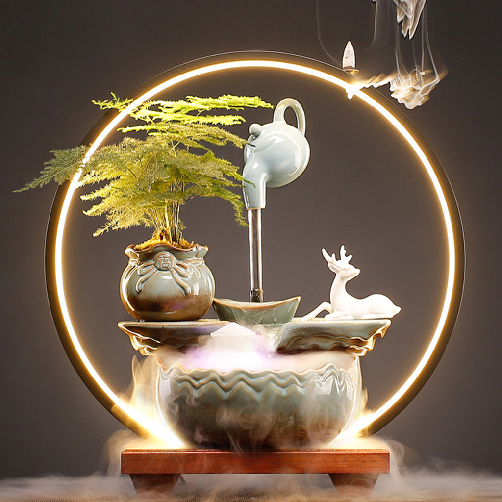 A Drop of Doe Water Fountain LED Decor Zen Garden